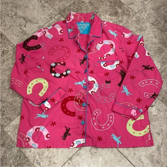 🤠 Victoria’s Secret Pink Horseshoe Cowgirl 💯% Cotton Flannel Pajama Set - Picture 4 of 16